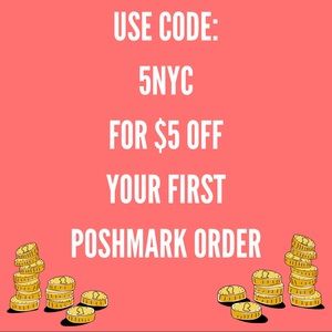 Use code 5NYC for $5 Off your first Poshmark order